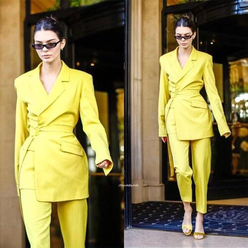 Autumn New Two-piece Set Suit One Button Blazer + Casual Straight Trousers Elegant Fashion Chic Womens Clothes