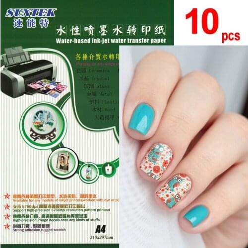 A4 Inkjet Clear Waterslide Decal Transfer Paper (10 sheets/lot) Ceramic Glass Nail Sticker