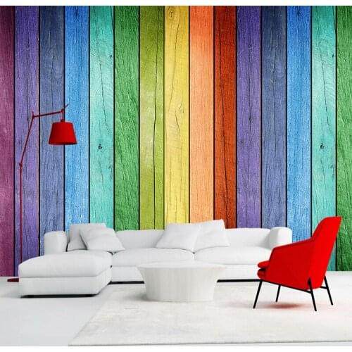 Custom Wall Cloth Color Wood Board Creative Interior Wallpaper For Wall Living Room TV Background Decor Mural Papel De Parede 3D