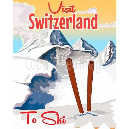 VISIT SWITZERLAND METAL TIN SIGN POSTER WALL PLAQUE