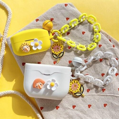 Cute Flower Girl Earphone Cover for Sony WF-1000XM3 Case for SONY WF-1000XM4 Case TWS Wireless Bluetooth Headphone Silicone Case