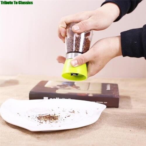 1Pc Sesame Seed Condiment Bottles Black Pepper Glass Grinders Ceramic Core Manual Household Seasoning Bottles