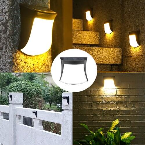 Solar Fence Lights Yard Wall Lamp Outdoor Lighting LED IP44 Waterproof Porch New Solar Lamps For Patio Balcony Step Decoration