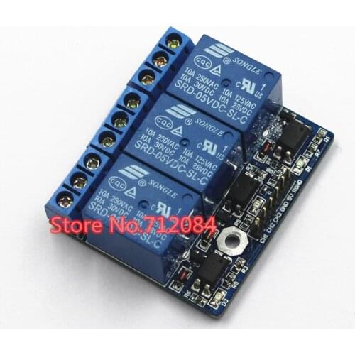 Three 3-channel high-voltage relay module with opto-isolated, fully compatible with 3.3V and 5v signal