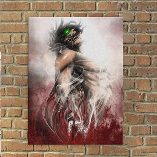 Saldırı titan Eren Jaeger Shingeki hiçbir Kyojin posteri tuval duvar sanatı dekorasyon baskılar ev yatak odası dekoru boyama