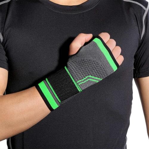 Outdoor Sports Knitting Wrist Palm Brace Wrist Splint Guards Support Protector Weightlifting Weight Lifting Fingerless Gloves