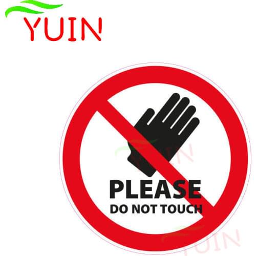 Warnzeichen Please Do Not Touch Car Sticker Warning Decals Cars Accessories PVC Decorative Waterproof Sunscreen Decal 12*12cm