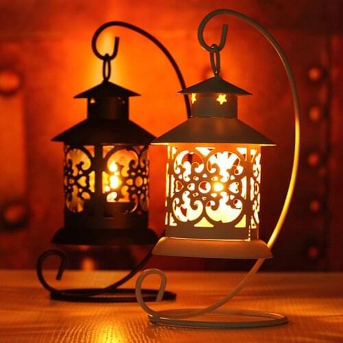 Iron Moroccan Style Candlestick Candle Holder Candle Stand Light Holder European Style Home Party Decor Lantern