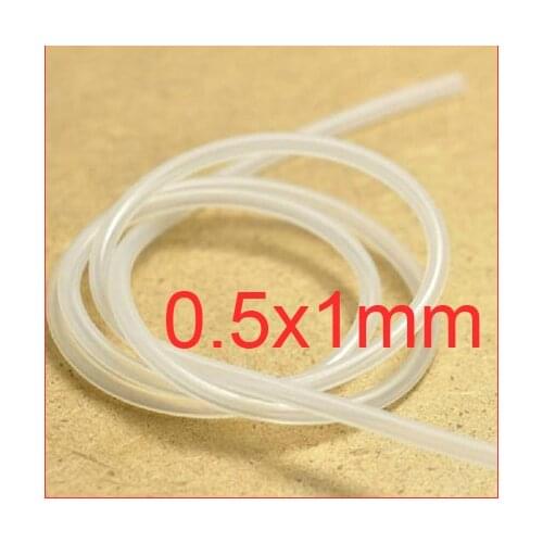 0.5mm ID 1mm OD 0.5x1 Transparent Silicone Rubber Tube Hose Pipe ( food grade ) medical PIPE,1 mm outer diameter capillary tube