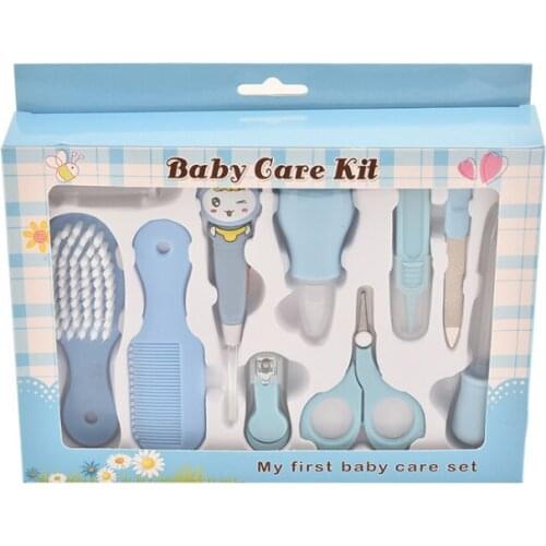 10Pcs/Set Baby Kids Nail Hair Health Care Thermometer Nose Cleaner Toothbrush Safety Tools Newborn Grooming Brush Kit Baby Care