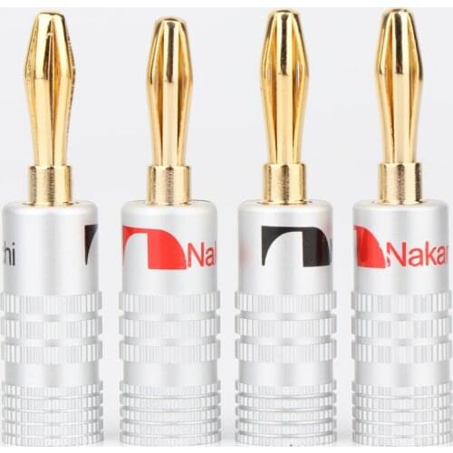 12pcs 4mm Speaker Banana Plugs 24K Gold plated Adapter Connector Socket Audio Jack Screw Black Red RCDNK