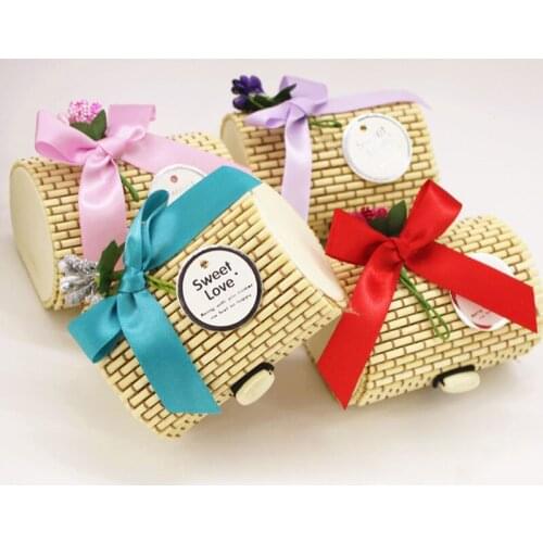120pcs 7.5*5.5cm Handmade Fashion Cute Mini Bamboo Wooden Jewelry Box Candy Storage Boxes Wedding Party Favor ZA4934
