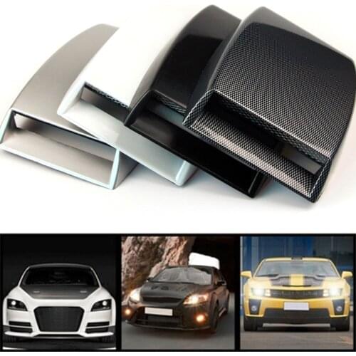 Automobiles 2 Color car styling Universal Decorative Air Flow Intake Scoop Turbo Bonnet Vent Cover Hood carbon fibre/black HOT