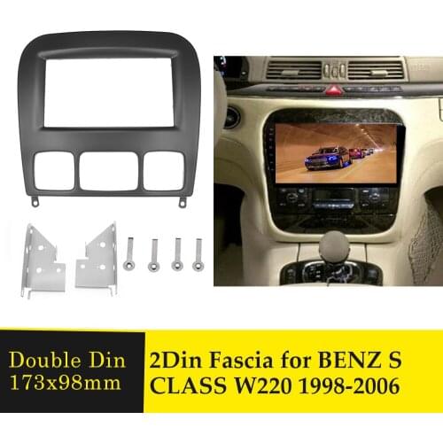 Car Multimedia Player GPS Panel Bezel 2Din Stereo Radio Fascia Frame For Benz S Class W220 S280 S320 S350 S400 S430 S500 S600