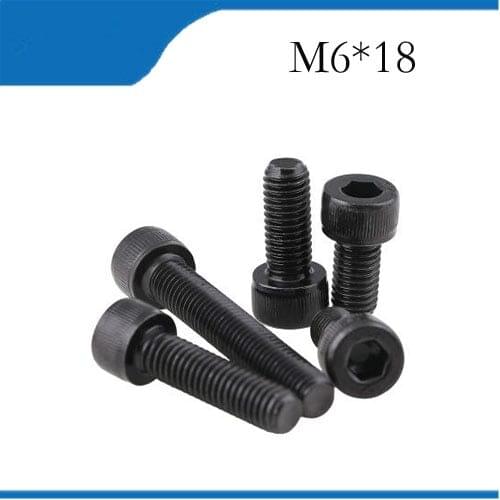 M6 bolt 50pcs M6*18 DIN912 Black Alloy Steel Metric All Thread Hex Socket Head Cap Screw Bolt M6X8/10/12/18 m6 screws,,m6 nails
