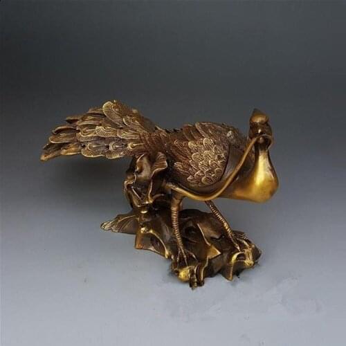 1 PCS BRONZE LARGE PEACOCK PEONY FENG SHUI BRONZE FURNISHINGS FLOURISHING HOME DECORATION HOUSEWARMING GIFTS LU723175