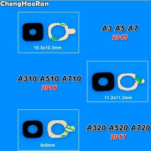 ChengHaoRan 2pcs Rear Camera Glass Lens with Sticker For Samsung Galaxy A3 A5 A7 (2015 2015 2017) A310 A510 A710 A320 A520 A720