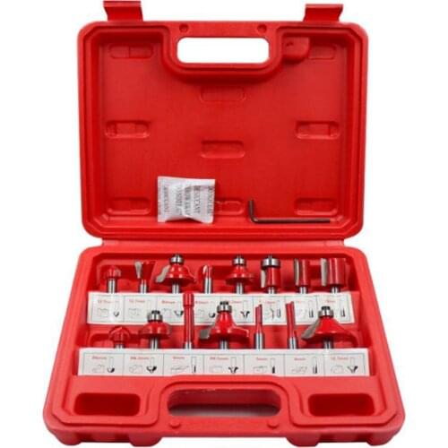 15Pcs/Set Woodworking Milling Cutters Router Bit Wood Engraving Cutting Tools YG6X Primary Alloy Woodworking Tool 6 Bearings