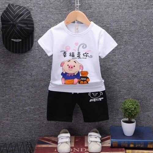 Kids Cartoon Outfit Infant T-shirt Shorts 2Pcs/Sets New Fashion Baby Boys Girl Clothing Sets Children Cotton Tracksuits 0-4 YEAR