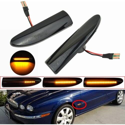 For Jaguar X-TYPE LED Side Marker Lamp Dynamic Amber Turn Signal Light 2002 2003 2004 2005-2009