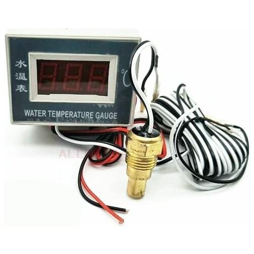 Electronic water temperature meter package Water temperature sensor Digital display water temperature gauge excavator parts