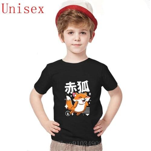 Teen girls clothing Kawaii Fox t shirt printed 100% cotton t shirt boys Crazy Humor Summer Style Natural shirt boy clothes