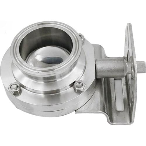 Butterfly Valve with Bracket High Platform Stainless Steel Tri Clamp Sanitary Butterfly Valve 19/25/32/38/45/51/57/63mm