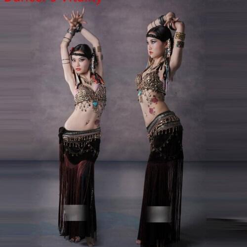 Belly Dance Costume performance set female adult tribal clothes performance suit training pants tribal belly dance wear