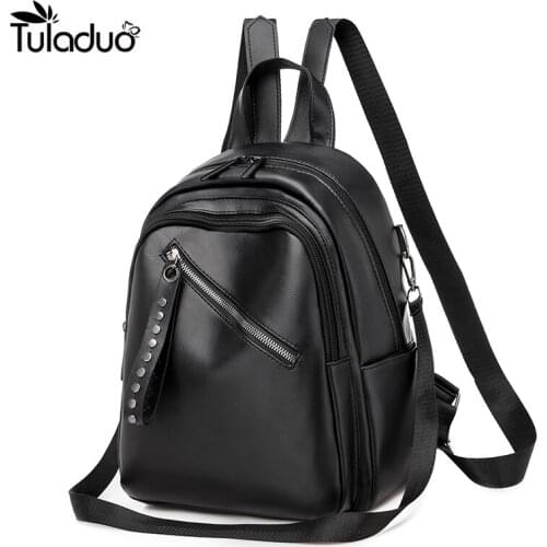 Small Backpack Women School Backpack Black Backbag Fashion Women PU Backpack mini backpack Travel Shoulder Bag
