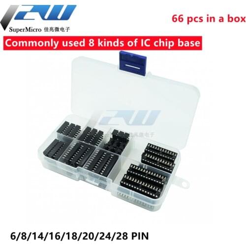IC socket chip base microcontroller seat DIP-6/8/14/16/18/20/24/28 parts box 66P