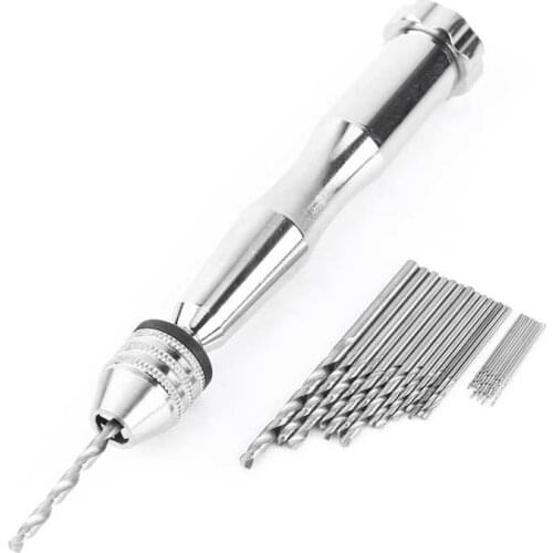 HSS Hand Drill 0.3mm-3.6mm Grasp Range Chuck Twist Drill Bit DIY Jewelry Craft Woodworking Drilling Tools With 25pcs Drill Bits
