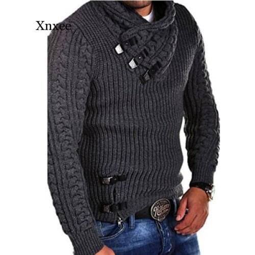 Mens Sweaters Autumn Winter Fashion Warm Knitted Morality Turtleneck Tops Sweatshirt Male Slim Streetwear Pullovers Clothing