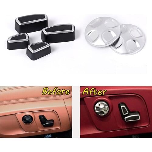 BBQ@FUKA Car Inner Seat Control Switch Button Cover Trim Styling Sticker ABS Fit For Maserati levante 2016