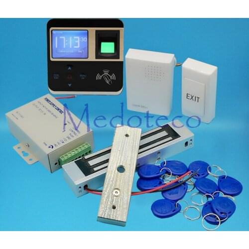 Full Biometric Fingerprint Door Access Control System Kit EM Rfid Card Access Controller +350lbs Magnetic Lock +Power Supply