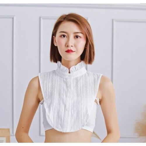 Chiffon Stand Fake Collar Detachable Lapel Choker Necklace Women Shirt Fake False Collar Blouse Top Sweater Accessories