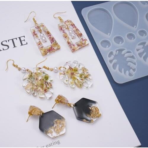 Earring Silicone Casting Resin Molds For DIY Resin Earring Pendants Jewelry Findings Tools Moulds Uv Epoxy Handmade Craft Making