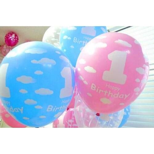 Hot Balloons for Baby 1st First Birthday Celebration Girl Boy Printed Number 1 Children Birthday Party