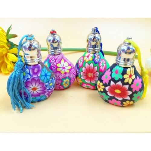100pcs 10ml 1/3OZ perfume vials with roll on ball perfume Polymer clay bottle empty essential oil bottle + 100pcs FREE Dropper