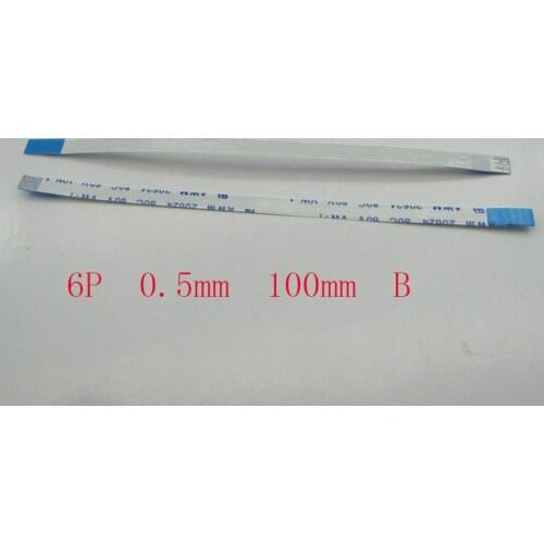 5-100pcs New FFC FPC 6pin flat flexible cable 0.5mm pitch forward Length 100mm 10cm Width 3mm Ribbon 6p Flex Cable Type B