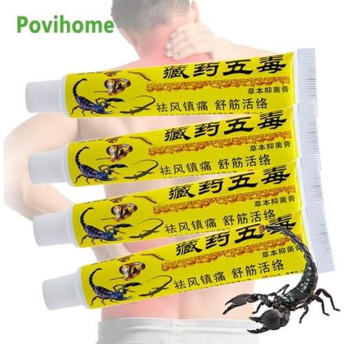 5Pcs Scorpion Venom Pain Relief Ointment Knee Back Muscle Ache Rheumatism Arthritis Joint Analgesic Treatment Cream Body Oil