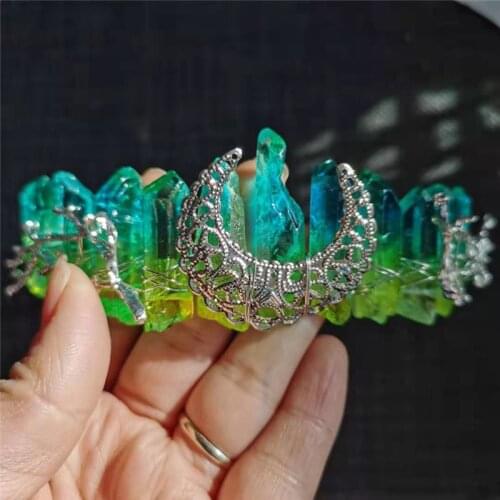 Hair Accessories Raw Natural Crystal Crown Hair Band Hair Comb Witchcraft Accessories Bridal Jewelry Party Decoration Gifts