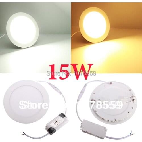 Free shipping 15W led panel lights Epistar chip 1440lm warm white/white round suspended SMD 85-265V