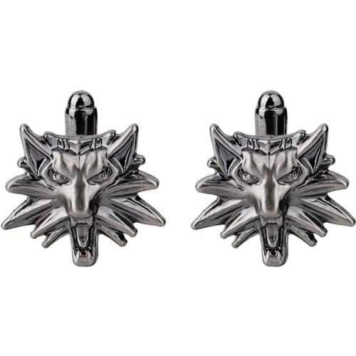 Freeshipping Wolf Cufflinks Men Classic Brand Black Wolfhead Cuff Button Designer High Quality Mens Shirt Taper Cuff Links