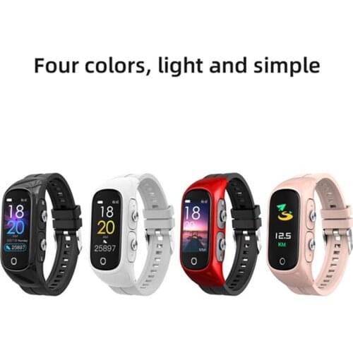Wireless Bluetooth Earphone and Smart Bracelet 2 In 1 TWS Bluetooth 5.0 Headset Heart Rate Blood Pressure Fitness Smart Band