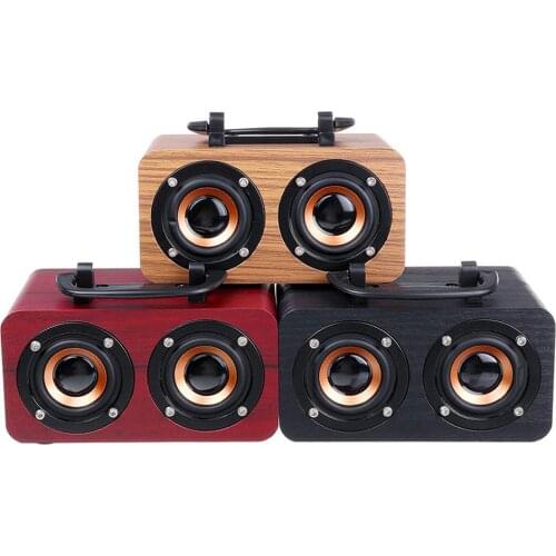 Retro Wooden Wireless Desktop Bluetooth Speaker Phone Holder USB Rechargeable Portable Convenient Durable Stereo Bass Player