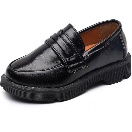 Skoex Children Pu Leather Shoes Boys Oxford Dress Shoes Slip-on Boys Girls School Uniform Shoe Kids Party Formal Wedding Shoe