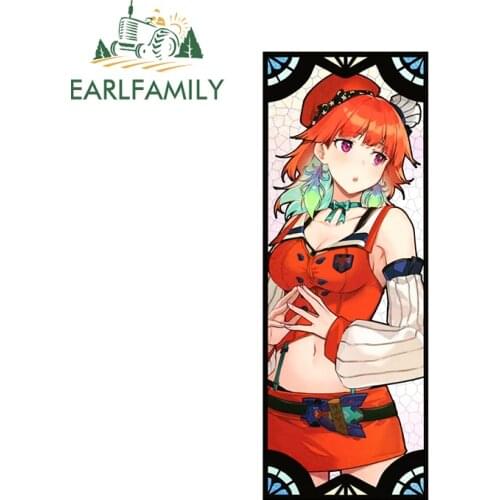 EARLFAMILY 13cm x 9.8cm for Takanashi Kiara Microphone Waterproof Decal Anime JDM Accessories Body for Car Window Vinyl Decal
