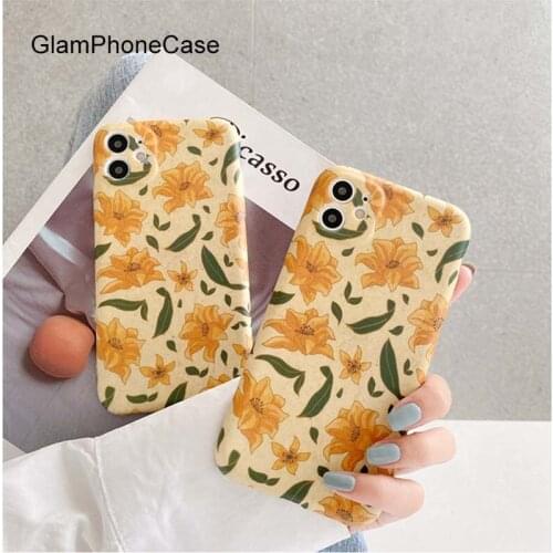GlamPhoneCase Vintage Daisies Phone Case For iPhoneSE 2 11Pro/Max X XS Max XR Soft Silicone Cover For iPhone11 7 8Plus Case