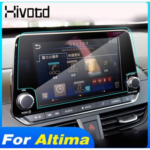 Hivotd Tempered Glass Navigation Film Interior Screen Protection Sticker Dashboard Car Accessories For Nissan Altima 2019-2021