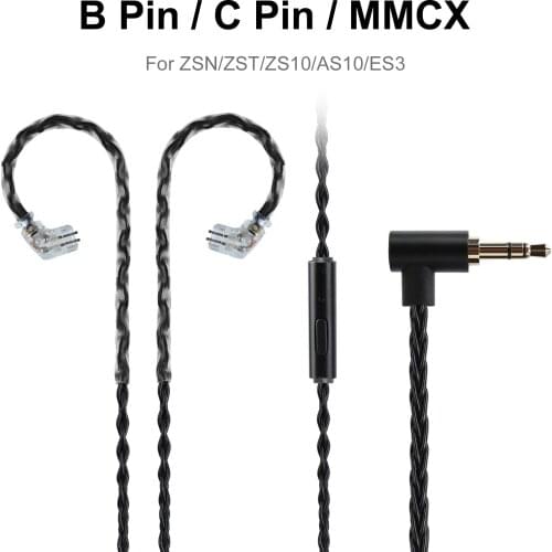 JCALLY Wear-resistant Copper Braided Headphone Earphone Cable with B/C/MMCX Pin